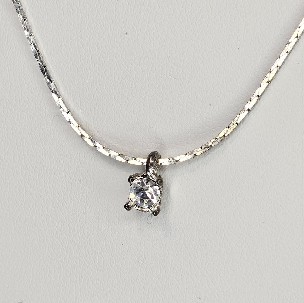 Stunning Silver Necklace with CZ Pendant